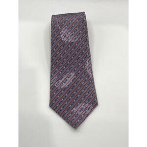 CITY GOLD Men's Navy-Burgundy Poly Silk Printed Casual Tie SZ OS